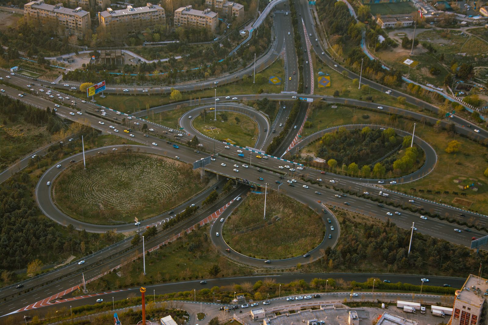 Aerial view of the highway network across the Austin metro
